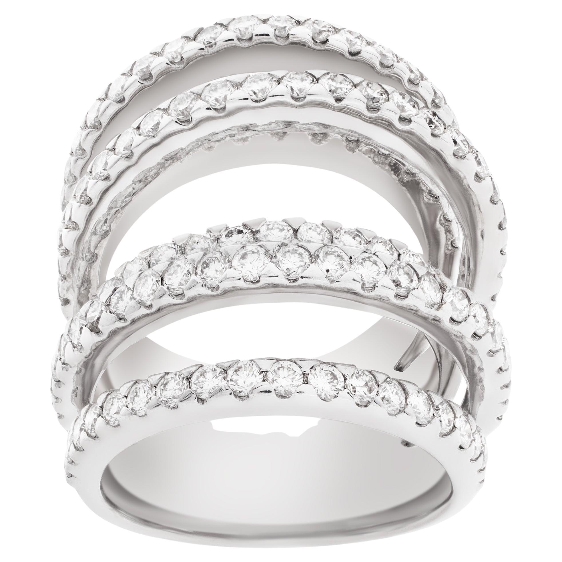 Diamond Ring Set in 18k White Gold, "Galaxy" Pave