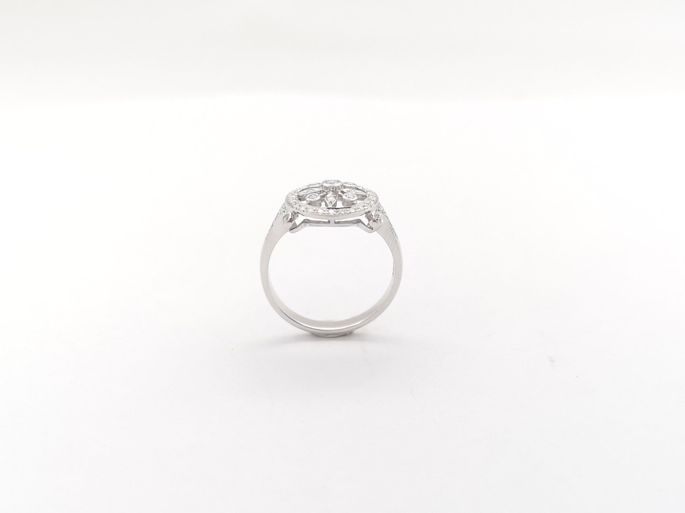 Diamond Ring set in 18K White Gold Settings For Sale 6