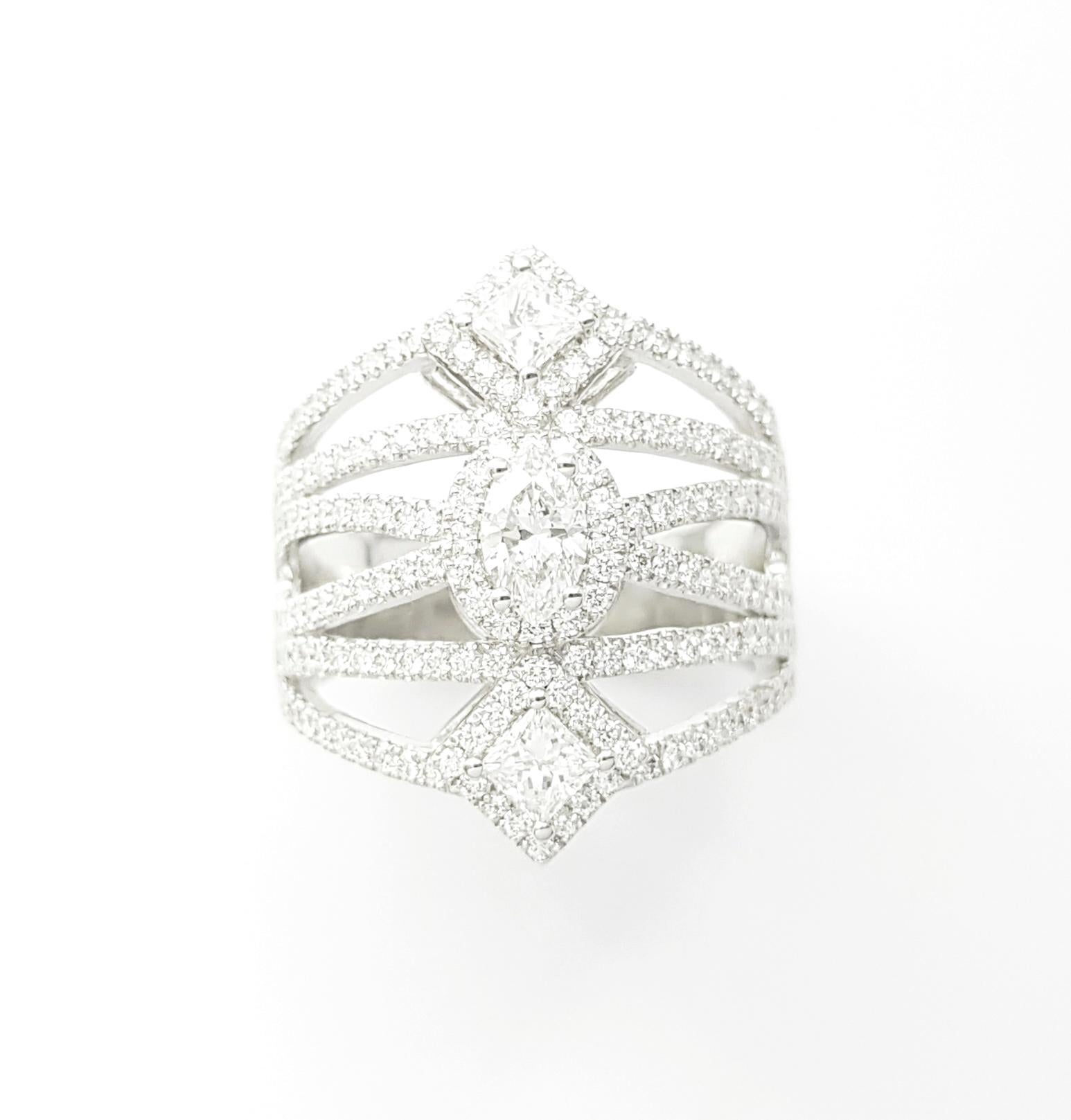 Diamond Ring set in 18K White Gold Settings For Sale 6