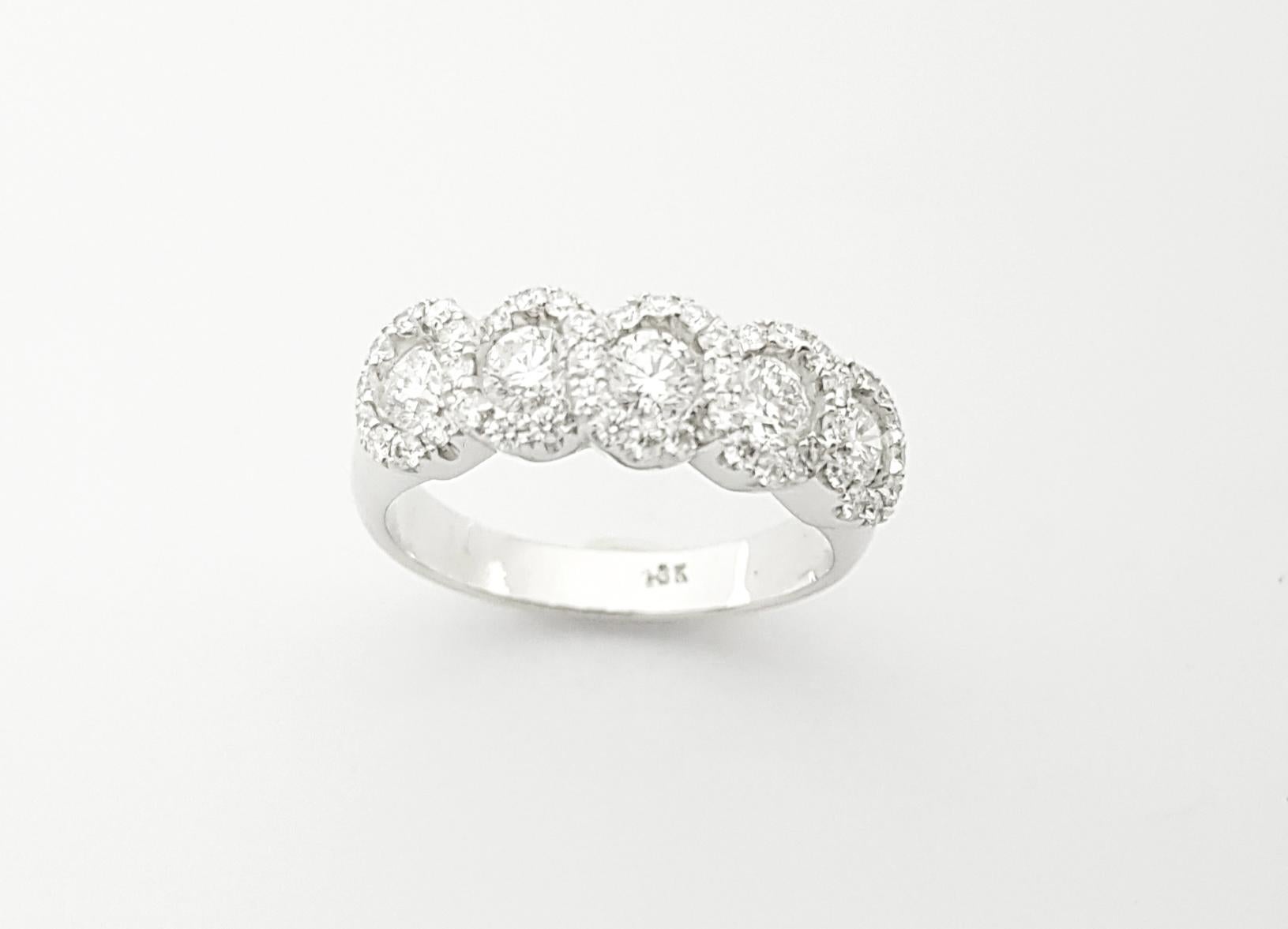 Anello con diamante incastonato in oro bianco 18 carati in vendita 6