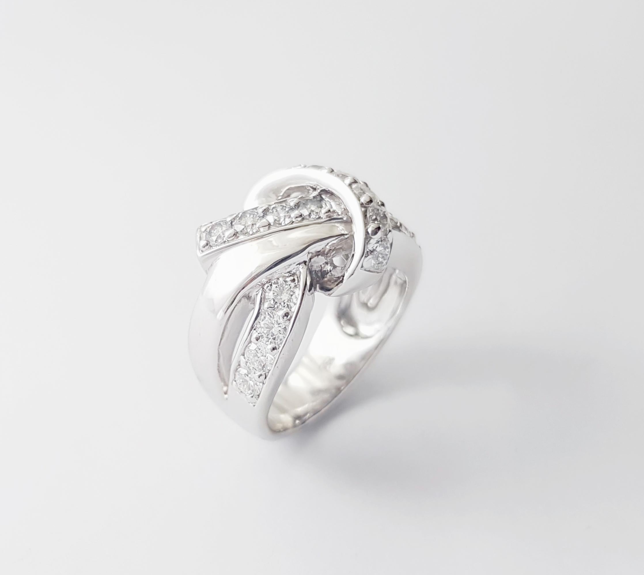 Diamantring aus 18 Karat Weißgold in Fassungen mit Diamanten im Angebot 8