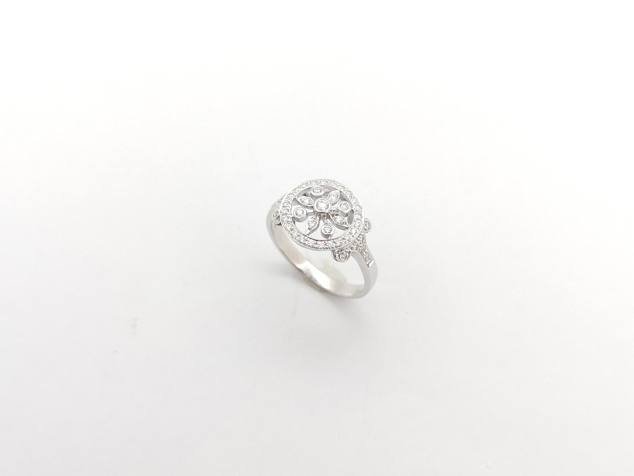 Anello con diamante incastonato in oro bianco 18 carati in vendita 9