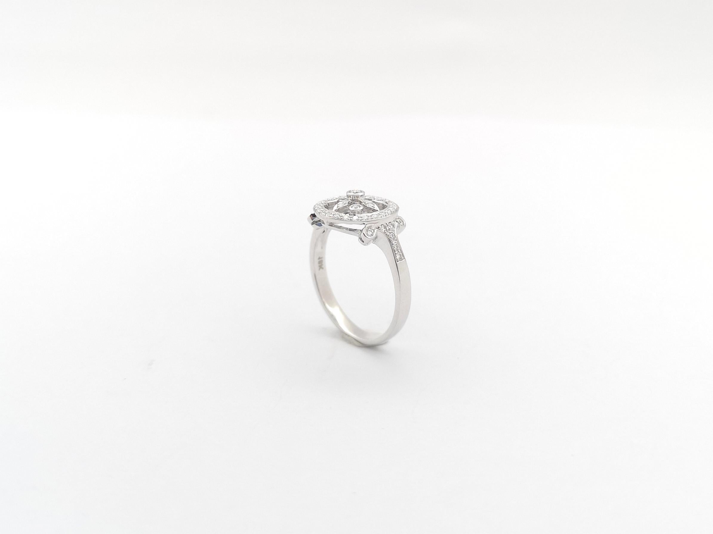 Diamond Ring set in 18K White Gold Settings For Sale 10