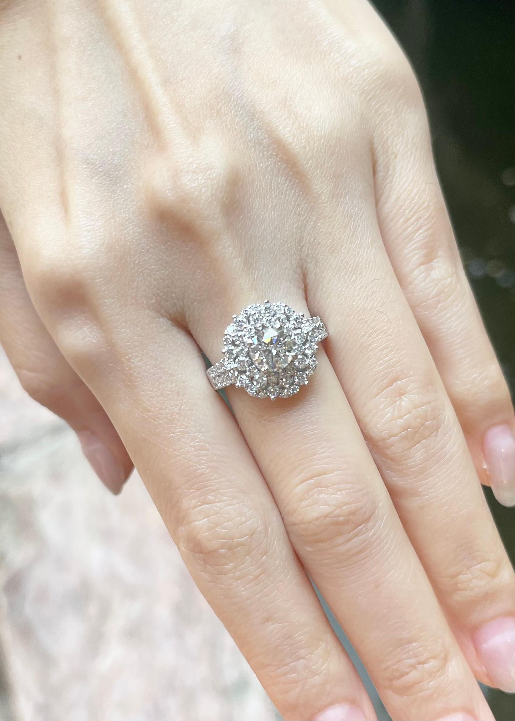 anello oro bianco con diamante 18 carati