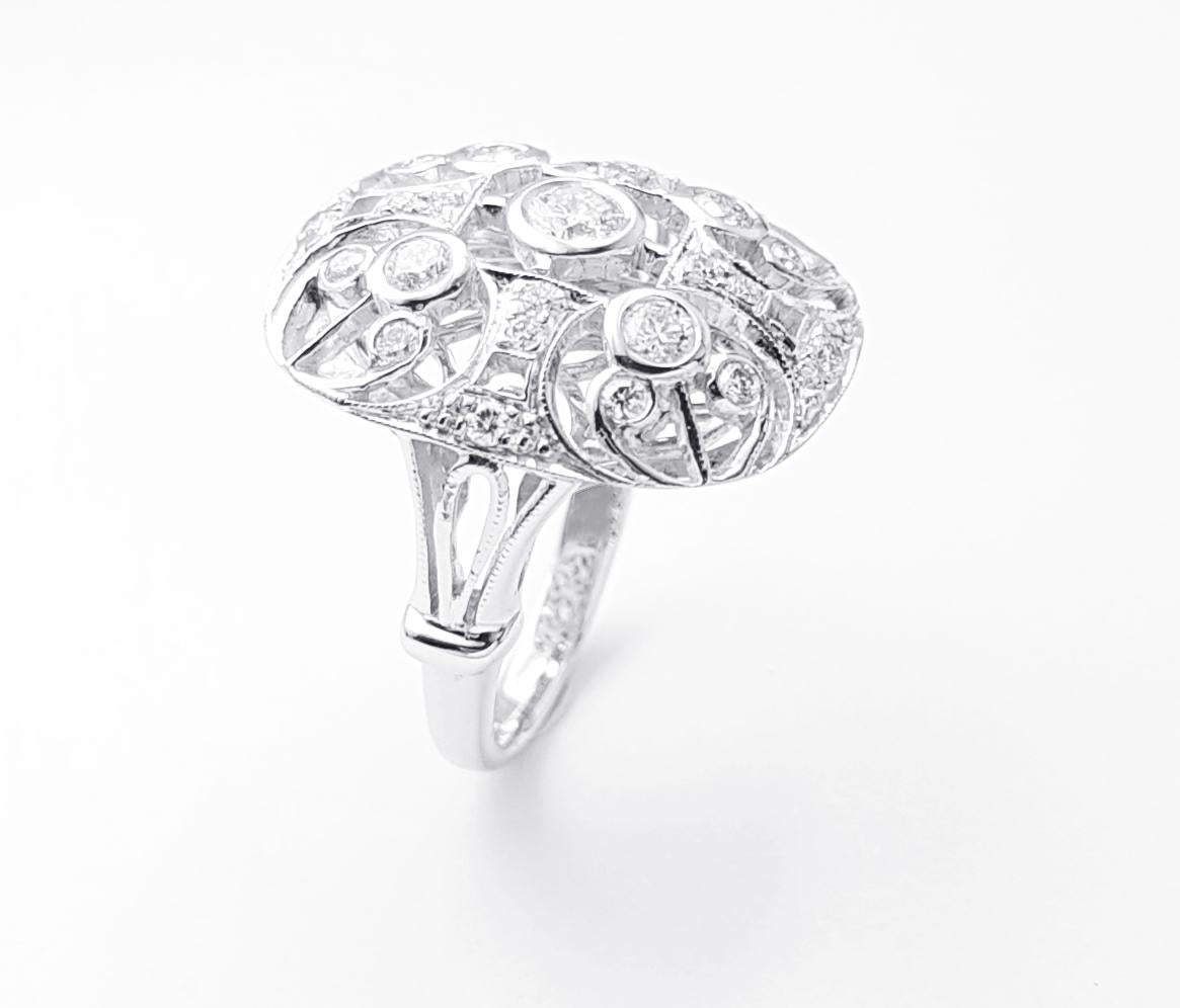 Anello con diamante incastonato in oro bianco 18 carati in vendita 2
