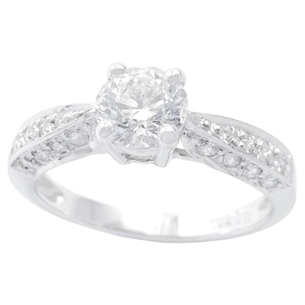 Diamond Ring set in 18K White Gold Settings For Sale