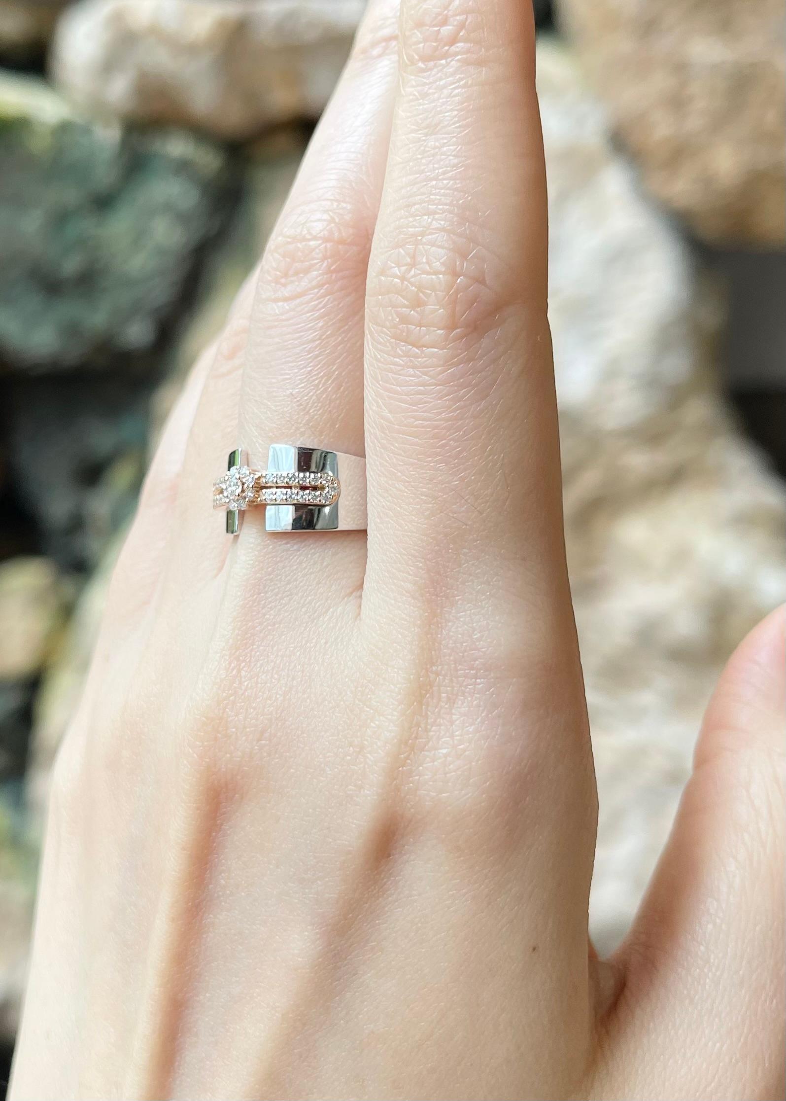Bague en diamant serti dans des montures en or blanc/rosé 18K Neuf - En vente à Bangkok, TH