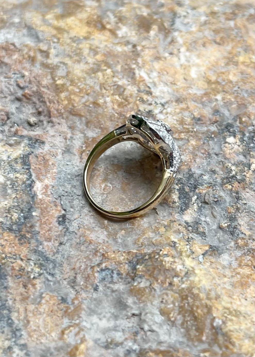 Diamantring in 18K Weiß/Gelbgoldfassung im Angebot 5