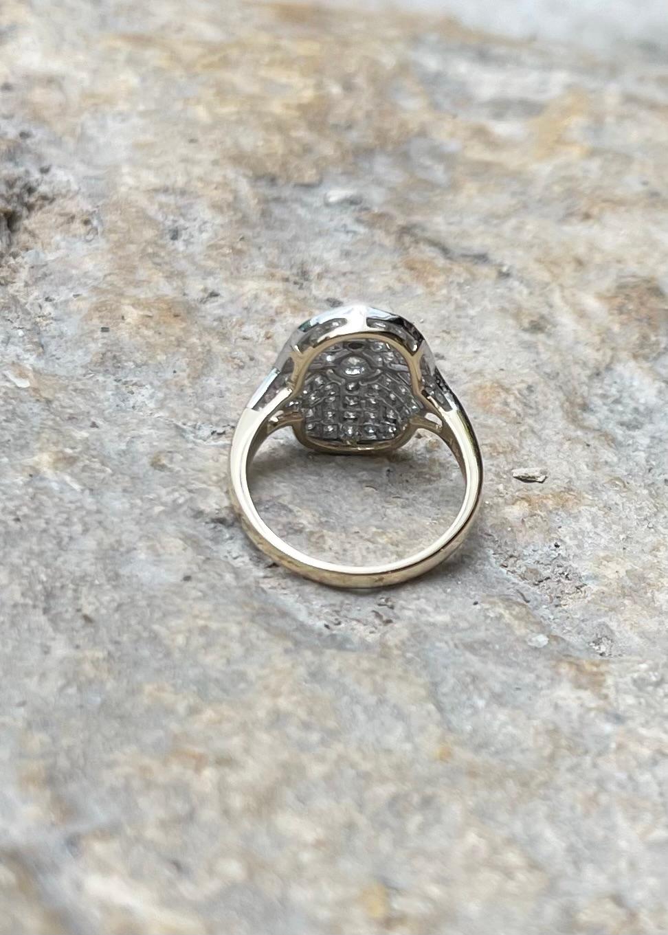 Diamantring in 18K Weiß/Gelbgoldfassung im Angebot 7