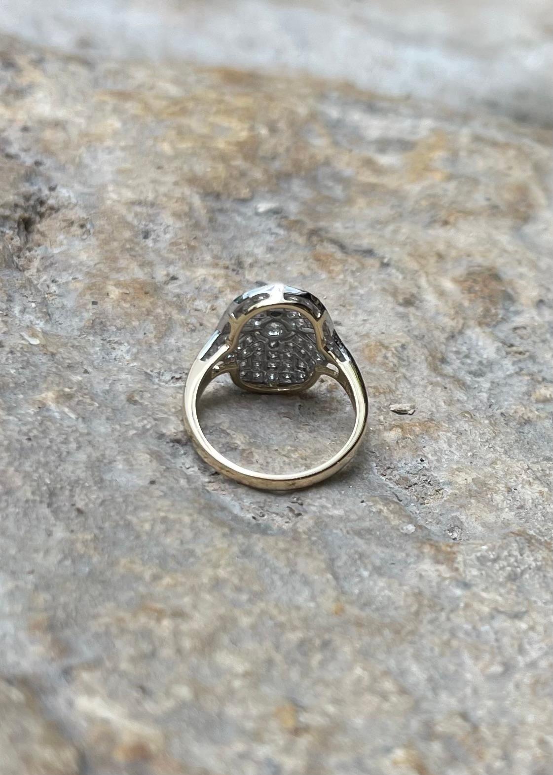 Diamantring in 18K Weiß/Gelbgoldfassung im Angebot 8