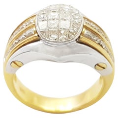 Diamond Ring set in 18K White/Yellow Gold Settings