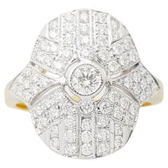 Diamantring in 18K Weiß/Gelbgoldfassung