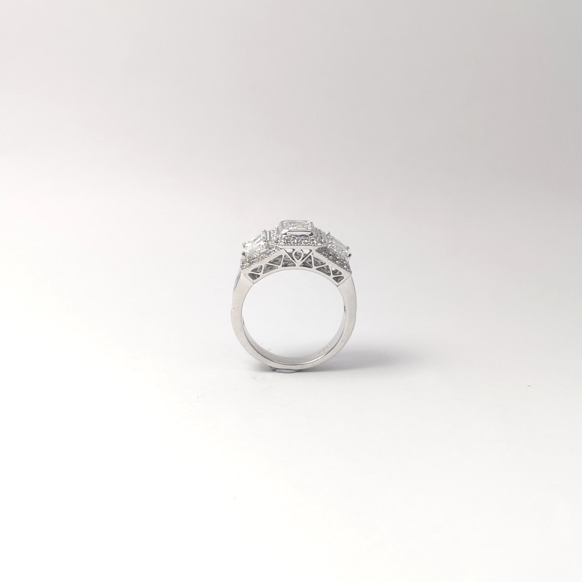 Anello con diamante incastonato in platino 950 in vendita 6