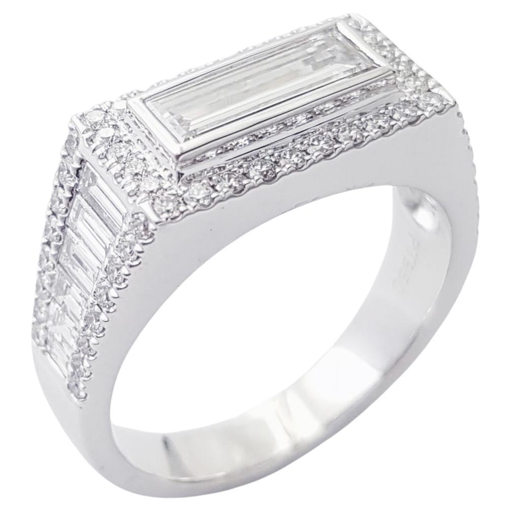 Anello con diamante incastonato in platino 950