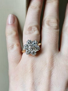 Diamond Ring Seven Stone Yellow and White Gold