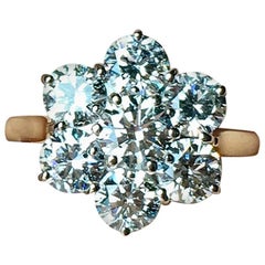 Diamond Ring Seven Stone Yellow and White Gold