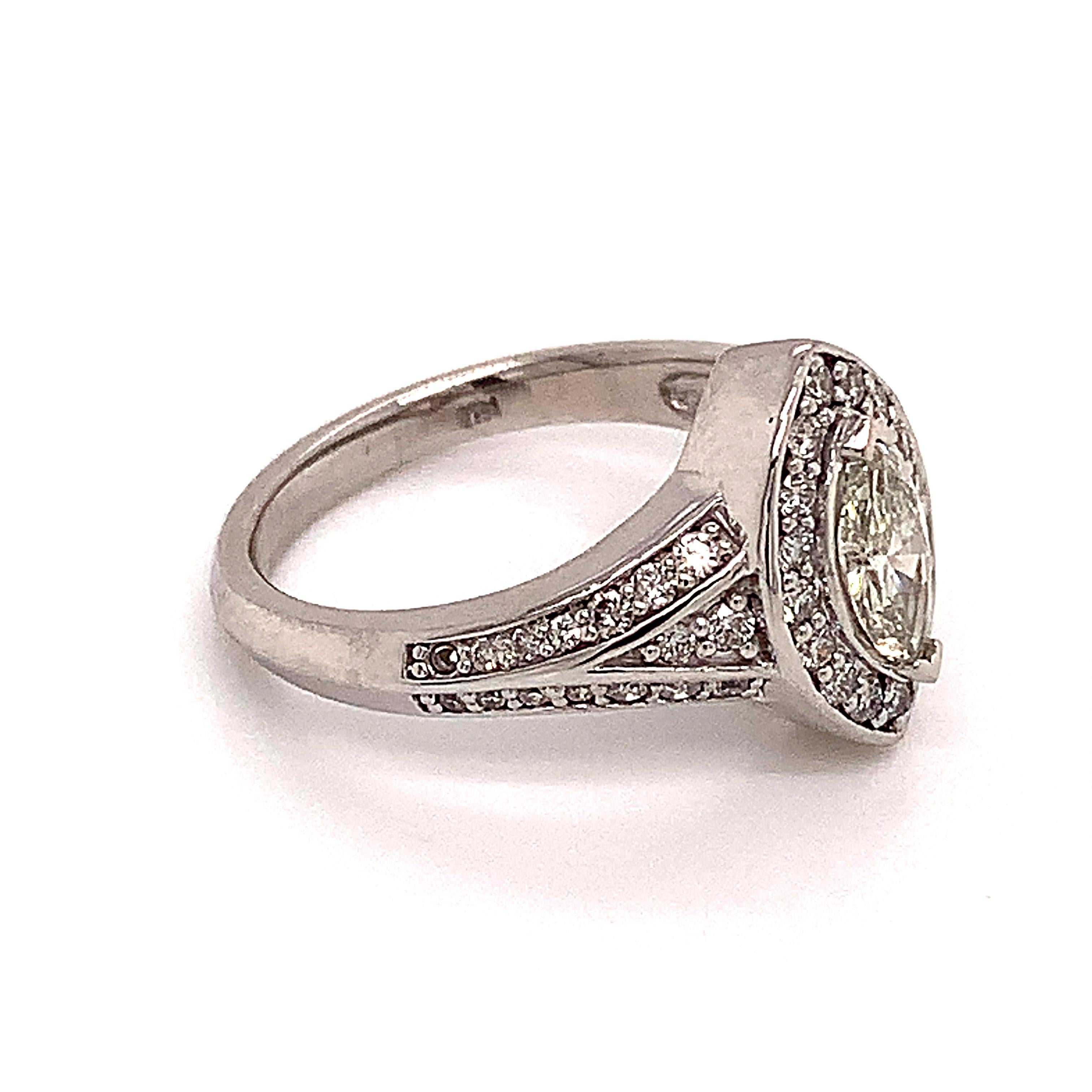 Diamond Ring 14k White Gold 0.45 TCW 4.88g Certified For Sale 6