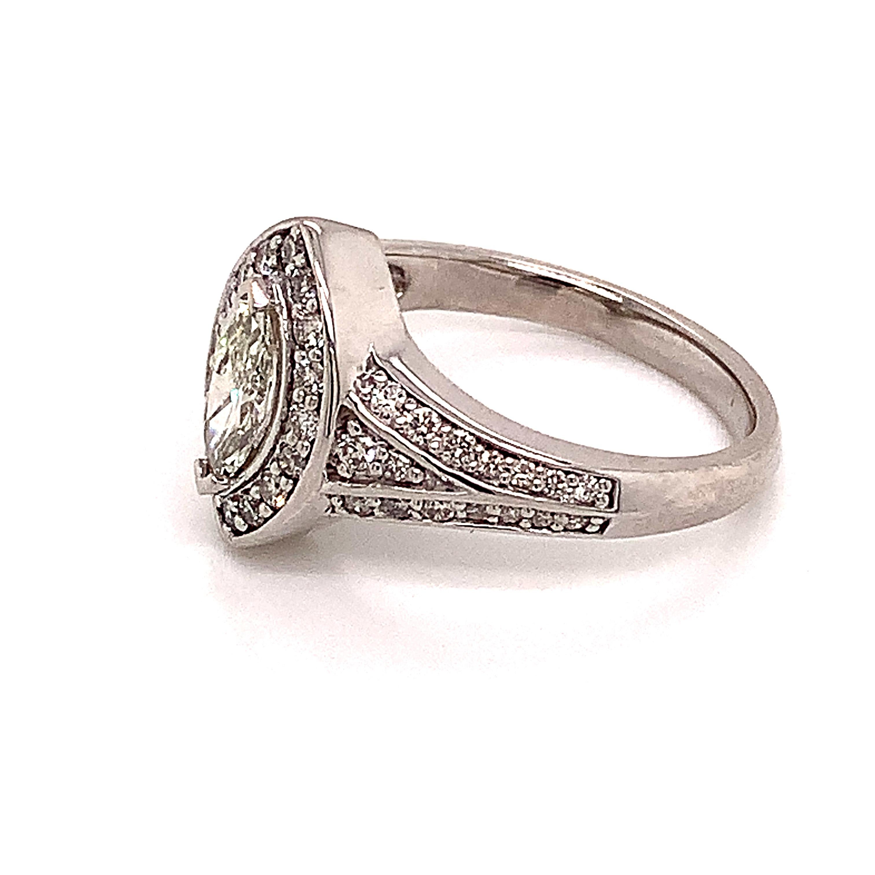 Diamond Ring 14k White Gold 0.45 TCW 4.88g Certified For Sale 7