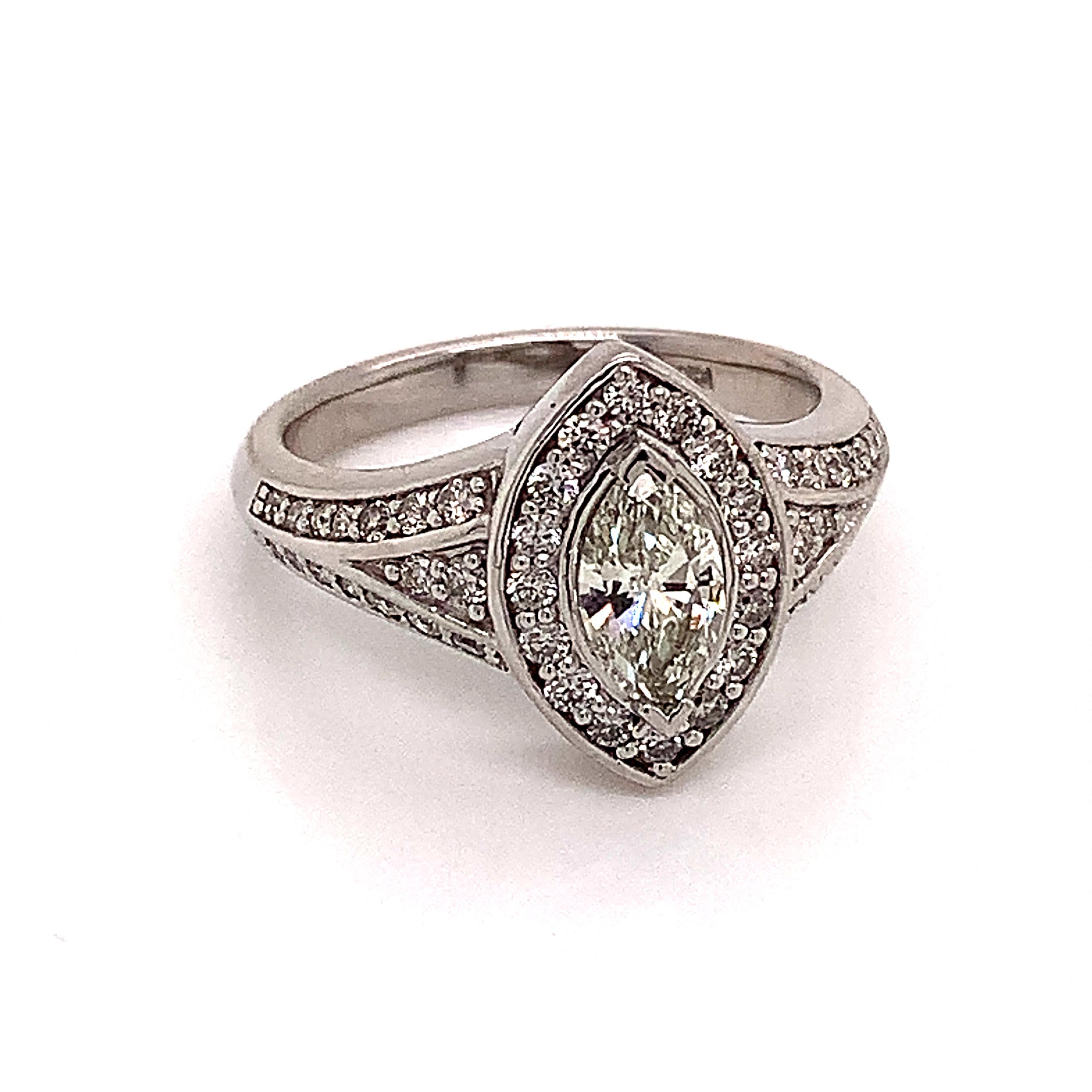 Diamond Ring 14k White Gold 0.45 TCW 4.88g Certified For Sale 1