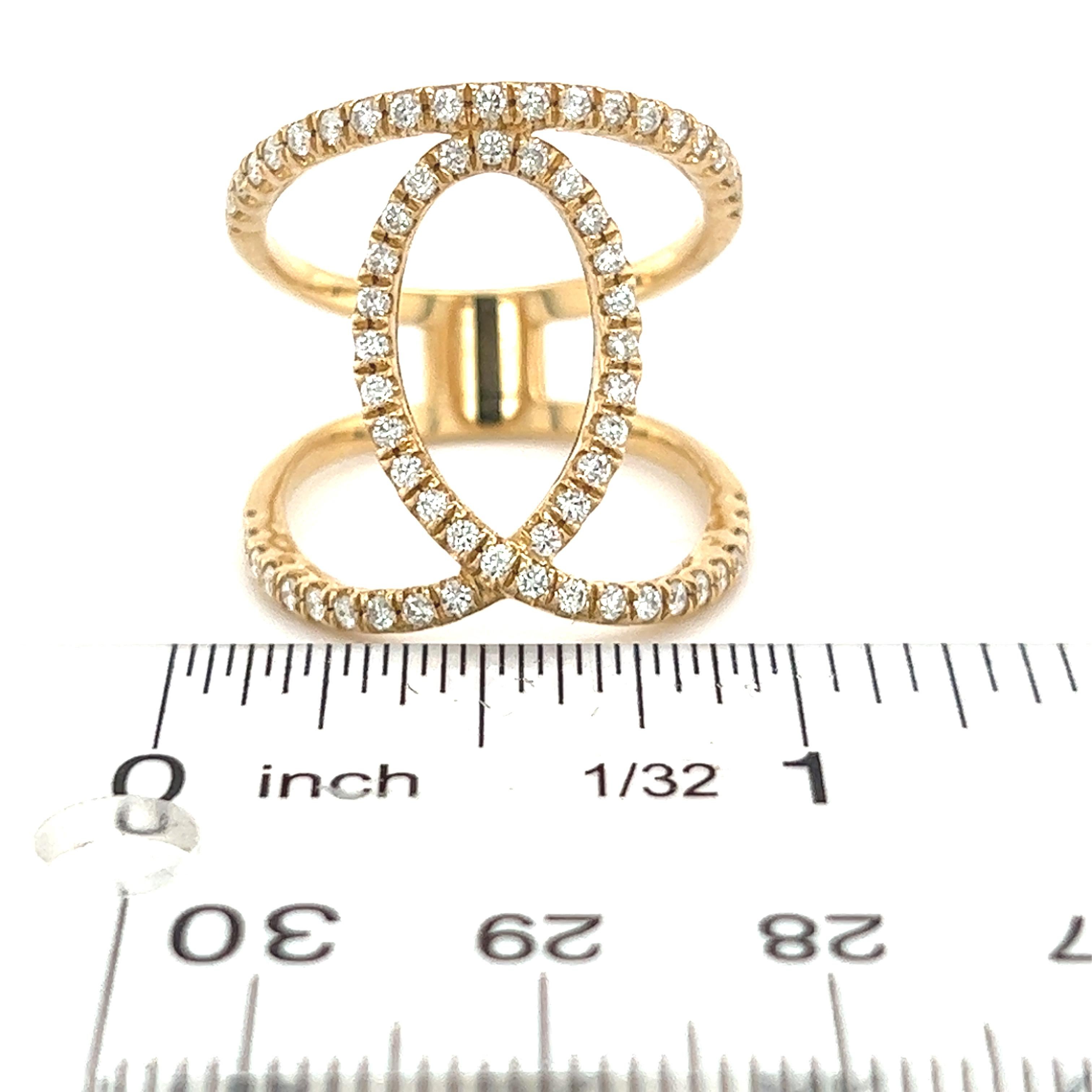 Diamond Ring 14k Gold 0.85 TCW 7.02 Grams Certified In New Condition For Sale In Brooklyn, NY