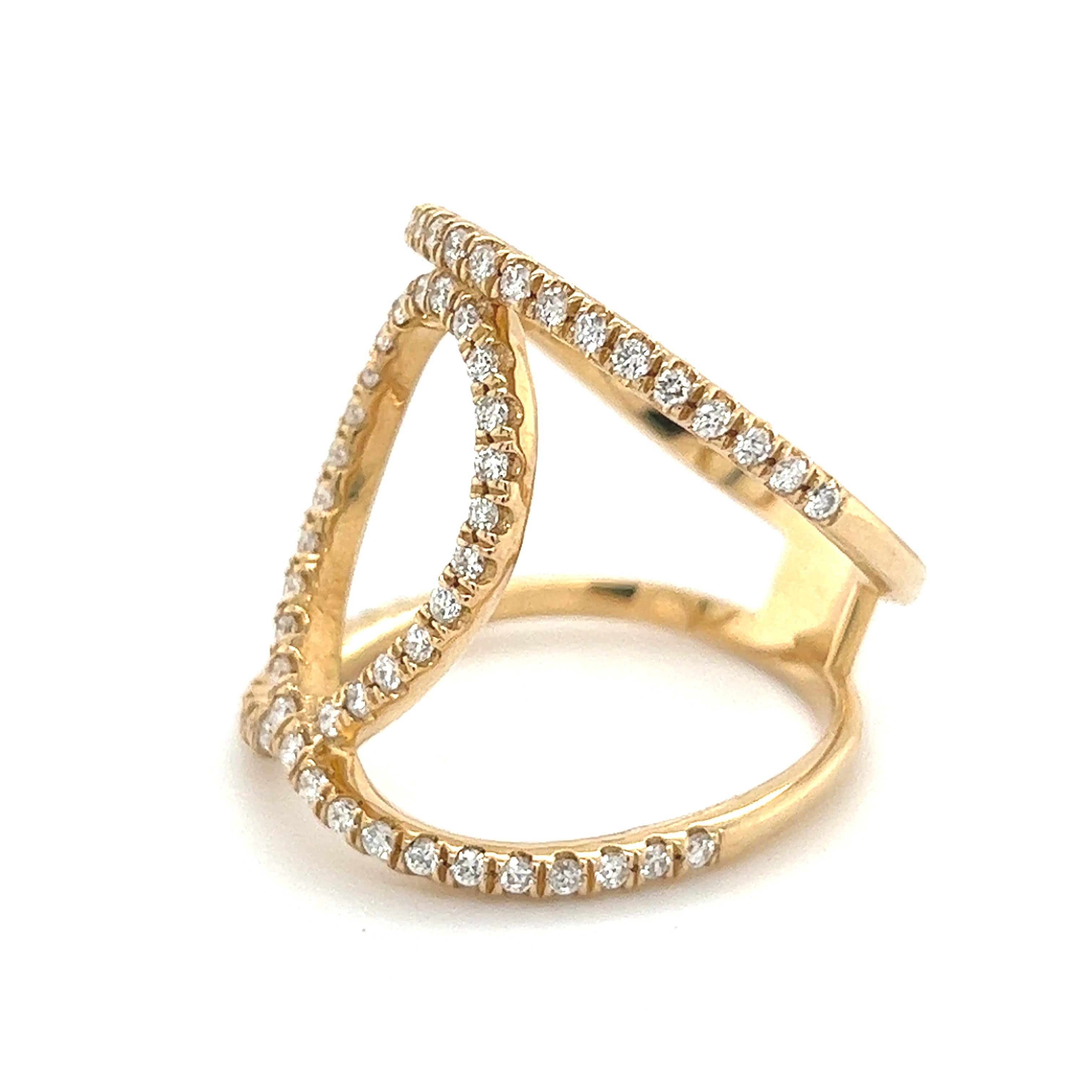 Women's Diamond Ring 14k Gold 0.85 TCW 7.02 Grams Certified For Sale