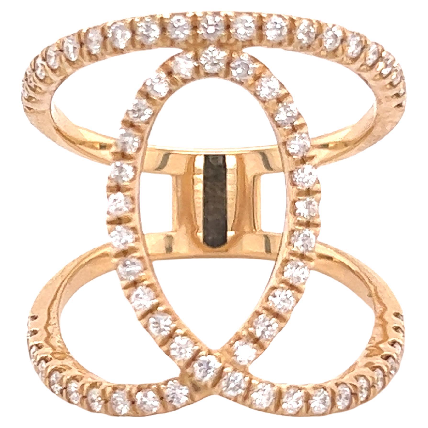Diamant-Ring 14k Gold 0,85 TCW 7,02 Gramm zertifiziert im Angebot