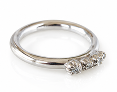White Gold Diamond Ring Stacking Band Victorian Style