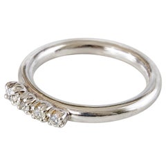 White Gold Diamond Ring Stacking Band Victorian Style
