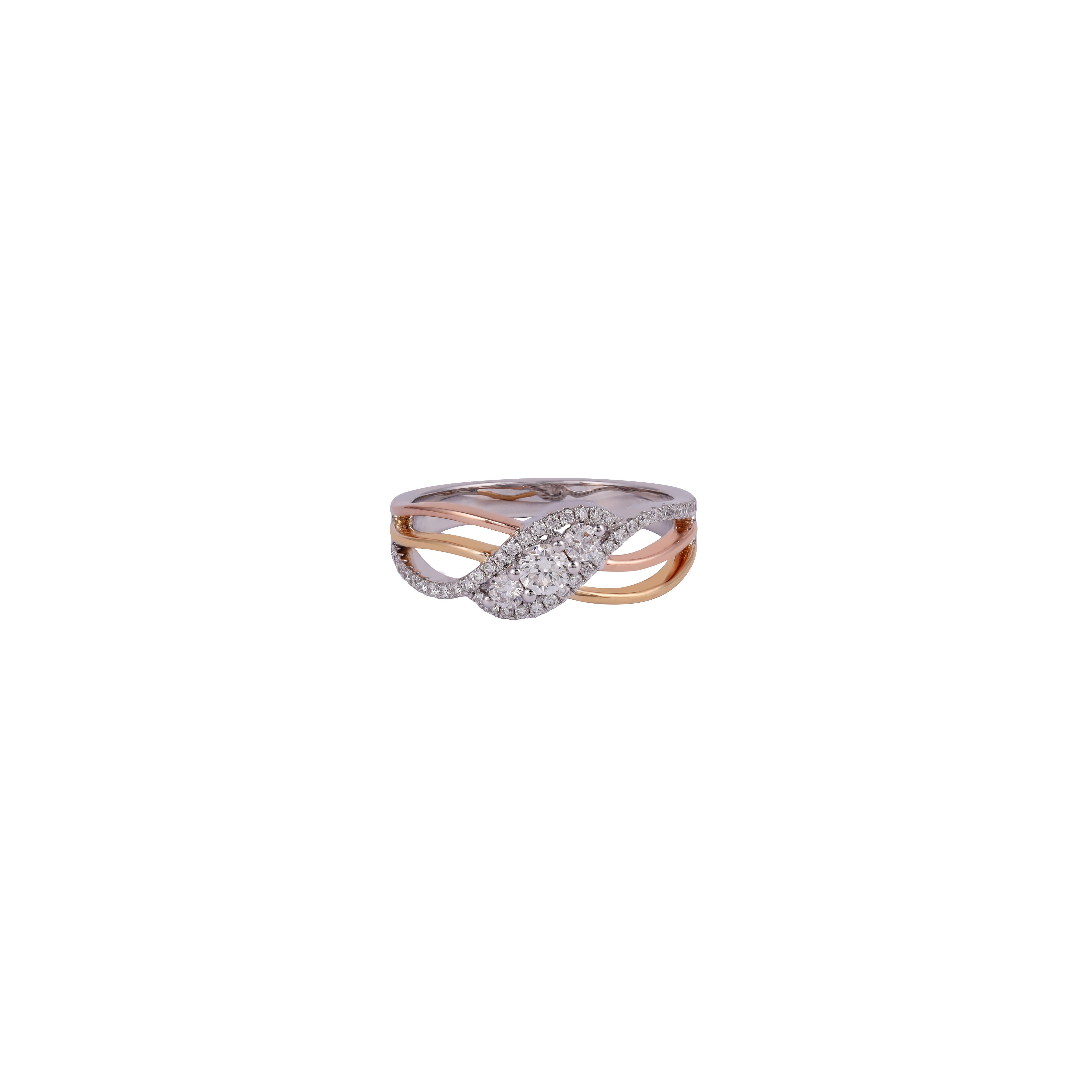 Diamond Ring Studded in 18 Karat White Gold

Diamond - 0.53 Carat
18Kt White Rose Yellow Gold.
