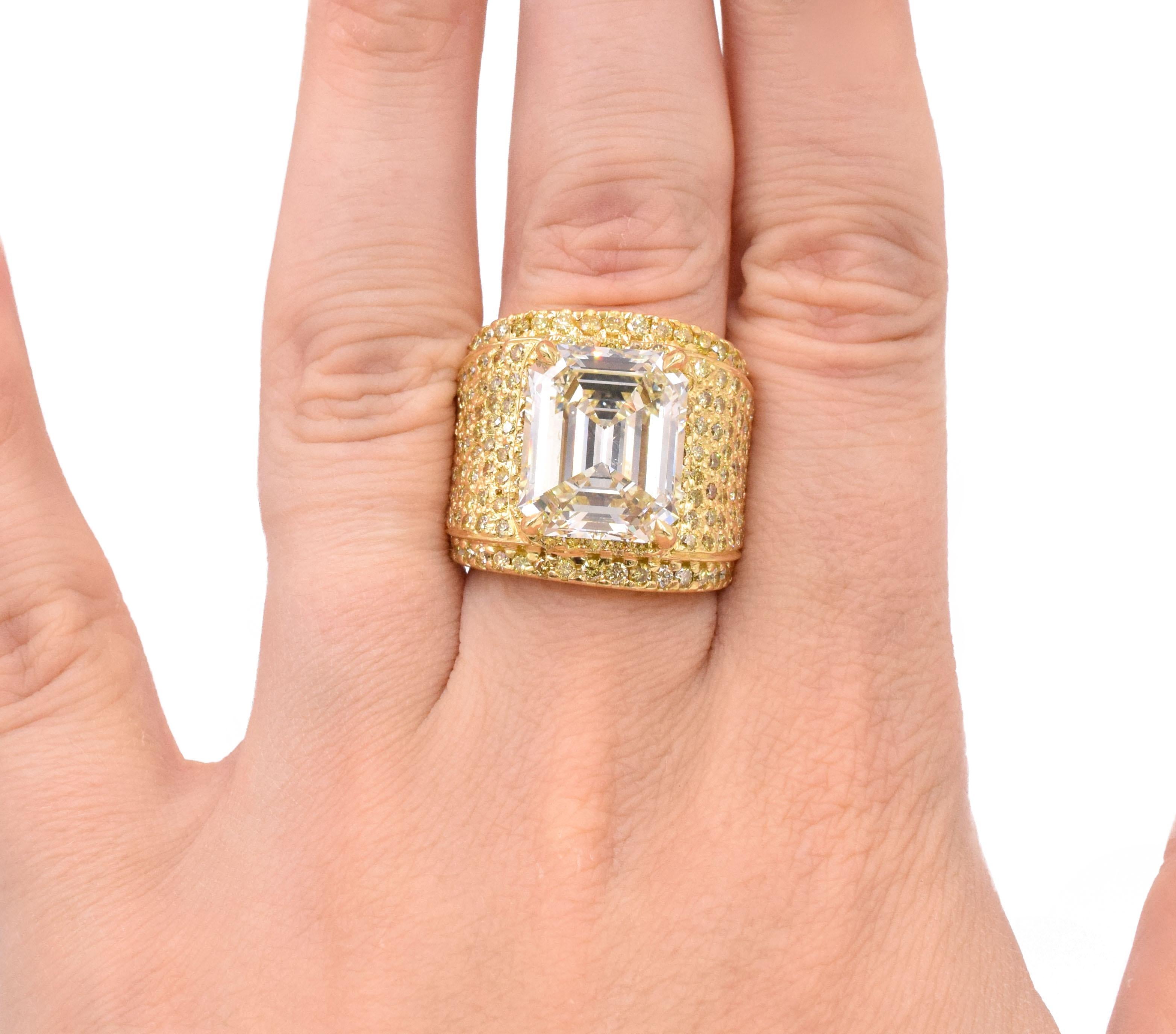 Contemporary NALLY  GIA  10.44 Carat Emerald-Cut Diamond Ring  For Sale