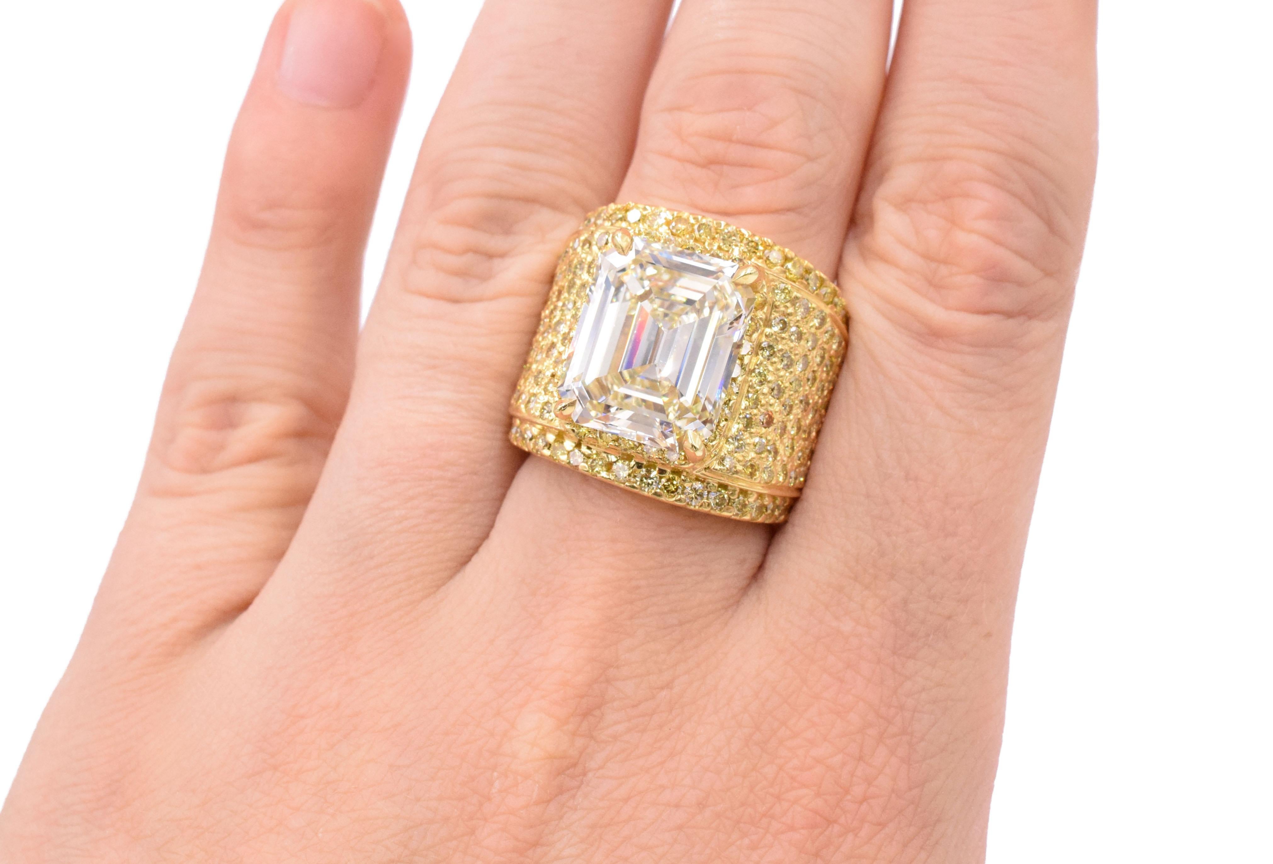 Women's or Men's NALLY  GIA  10.44 Carat Emerald-Cut Diamond Ring  For Sale