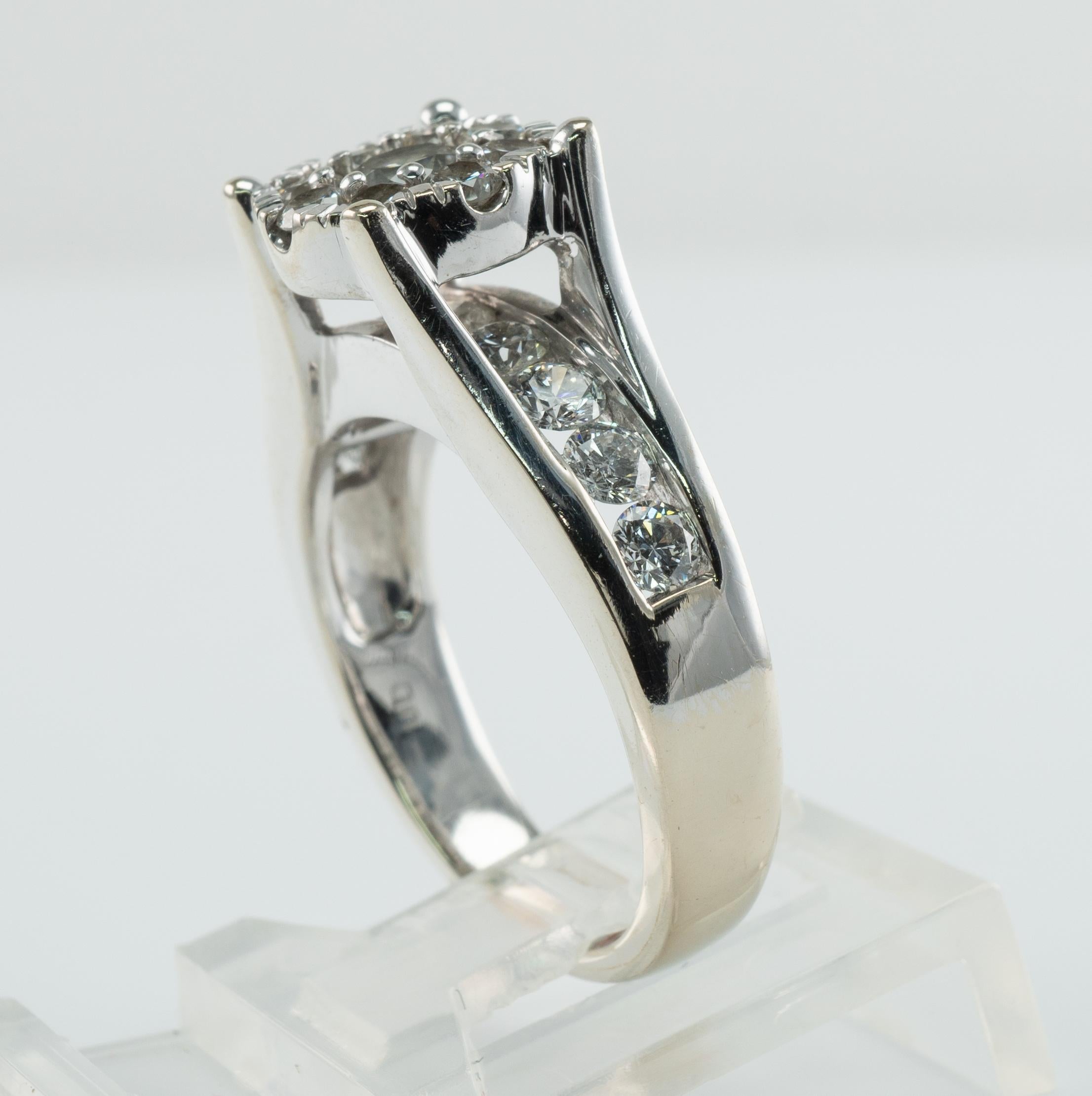 Diamond Ring Vintage 14K White Gold 1.91 TDW Engagement Wedding For Sale 10