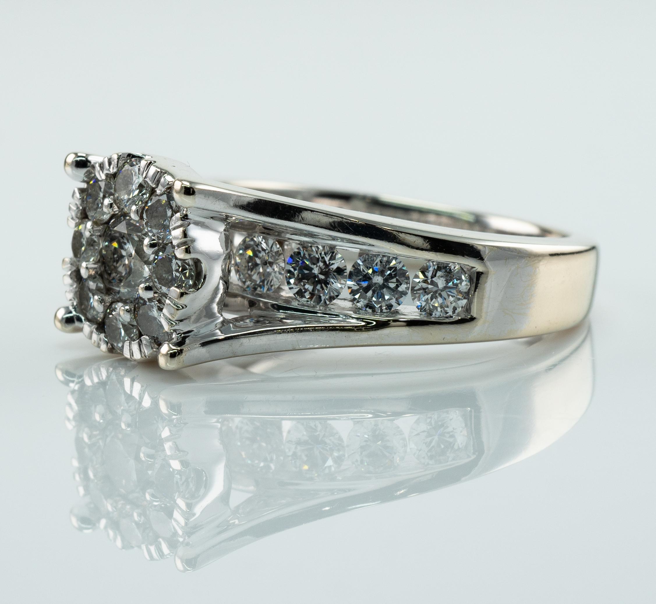 Diamond Ring Vintage 14K White Gold 1.91 TDW Engagement Wedding For Sale 9