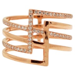 Diamond ring wide 18KT rose gold Fine Canadian Diamonds VS clarity F color