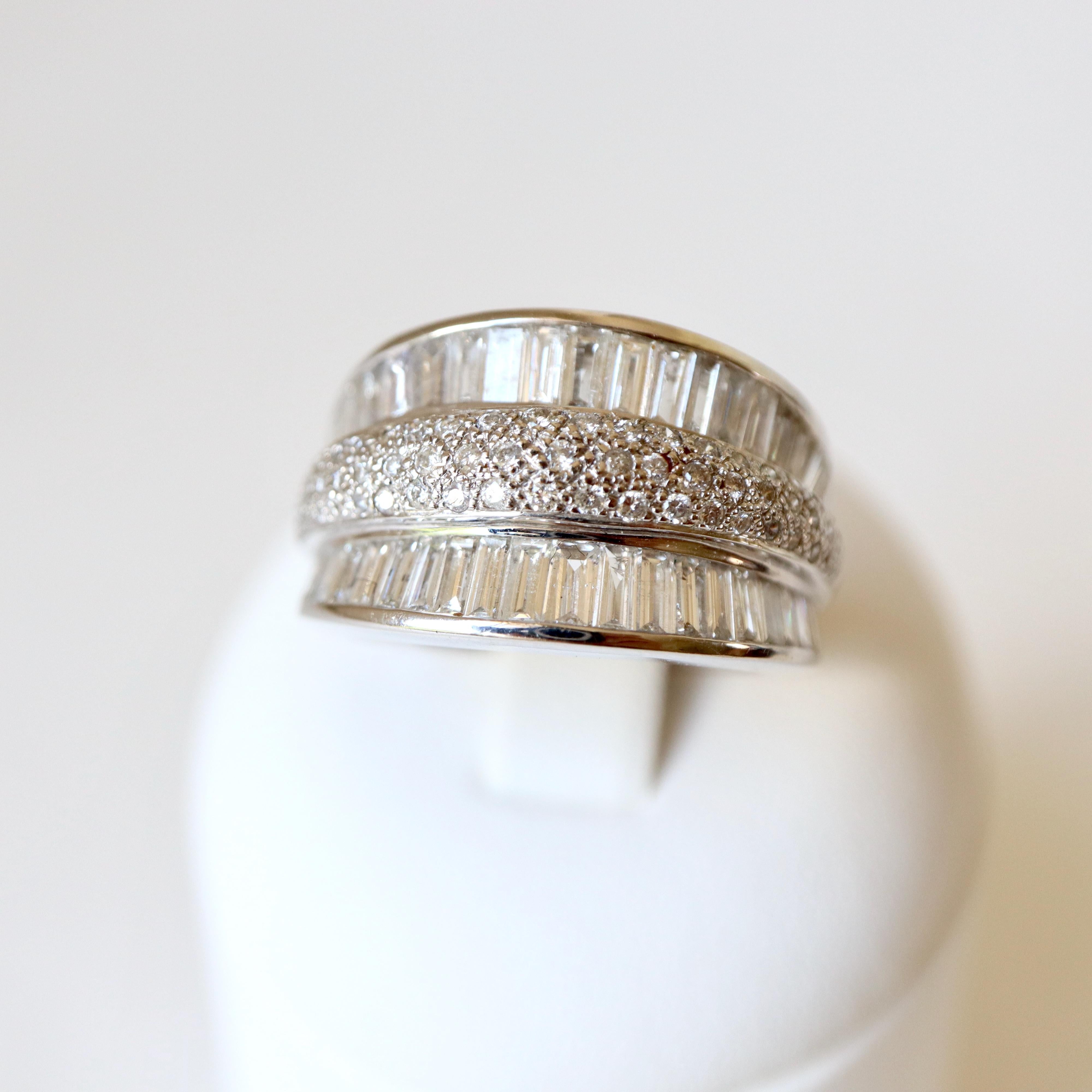 Baguette Cut Diamond Ring with 2 Carats of Diamonds For Sale