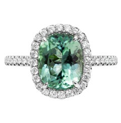 Diamond Ring with 4.05ct Lagoon Tourmaline