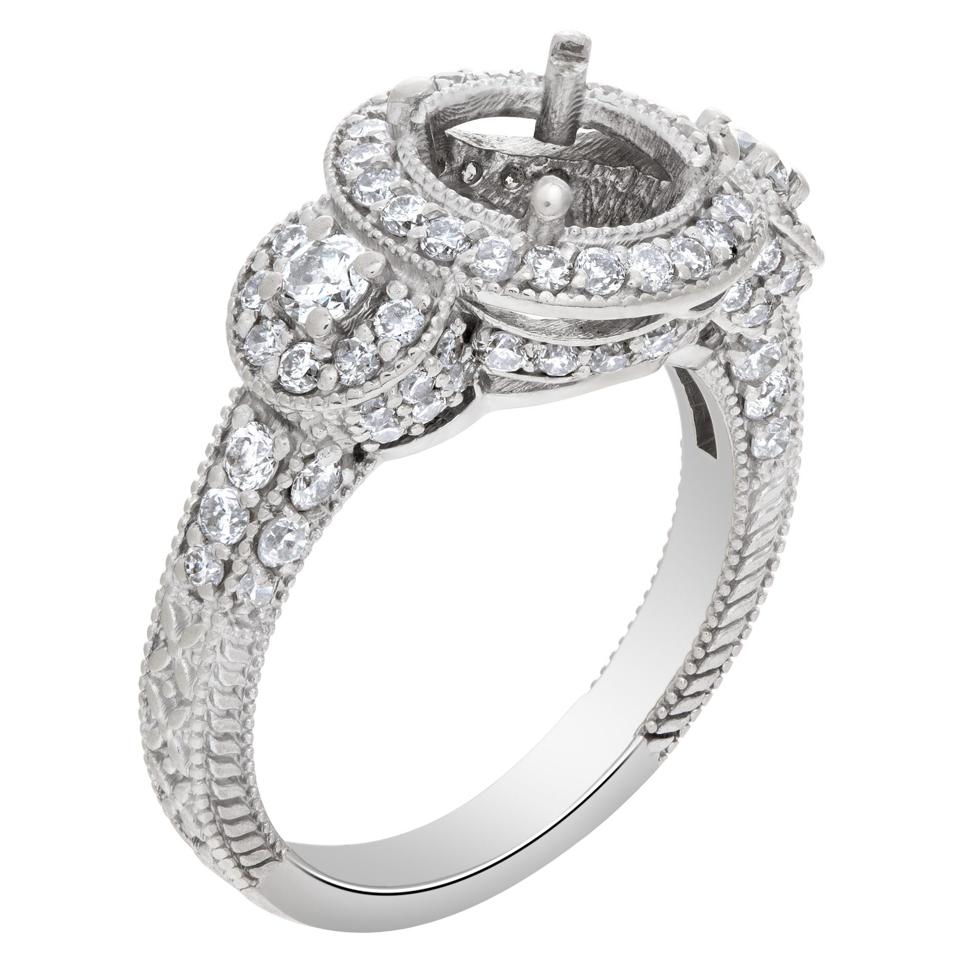 Bague avec diamants ronds brillants d'environ 1 carat, sertis en serti clos Excellent état - En vente à Surfside, FL