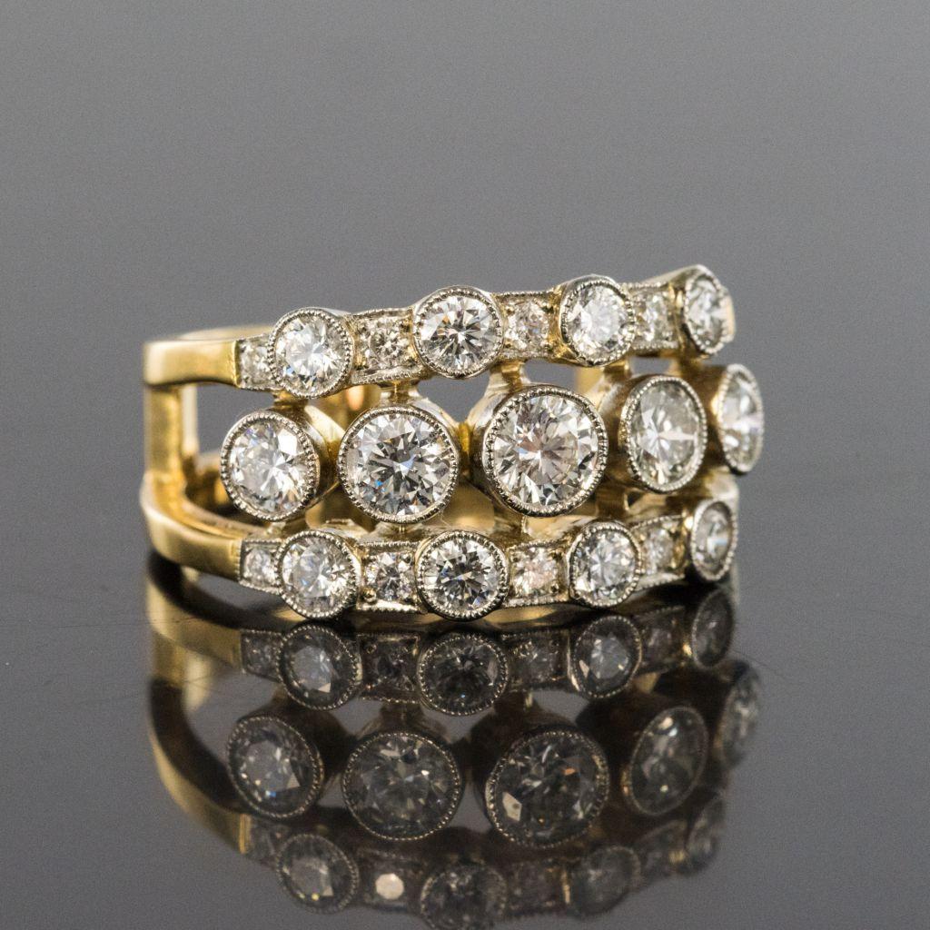 Diamond Ring with Openwork Bands 6