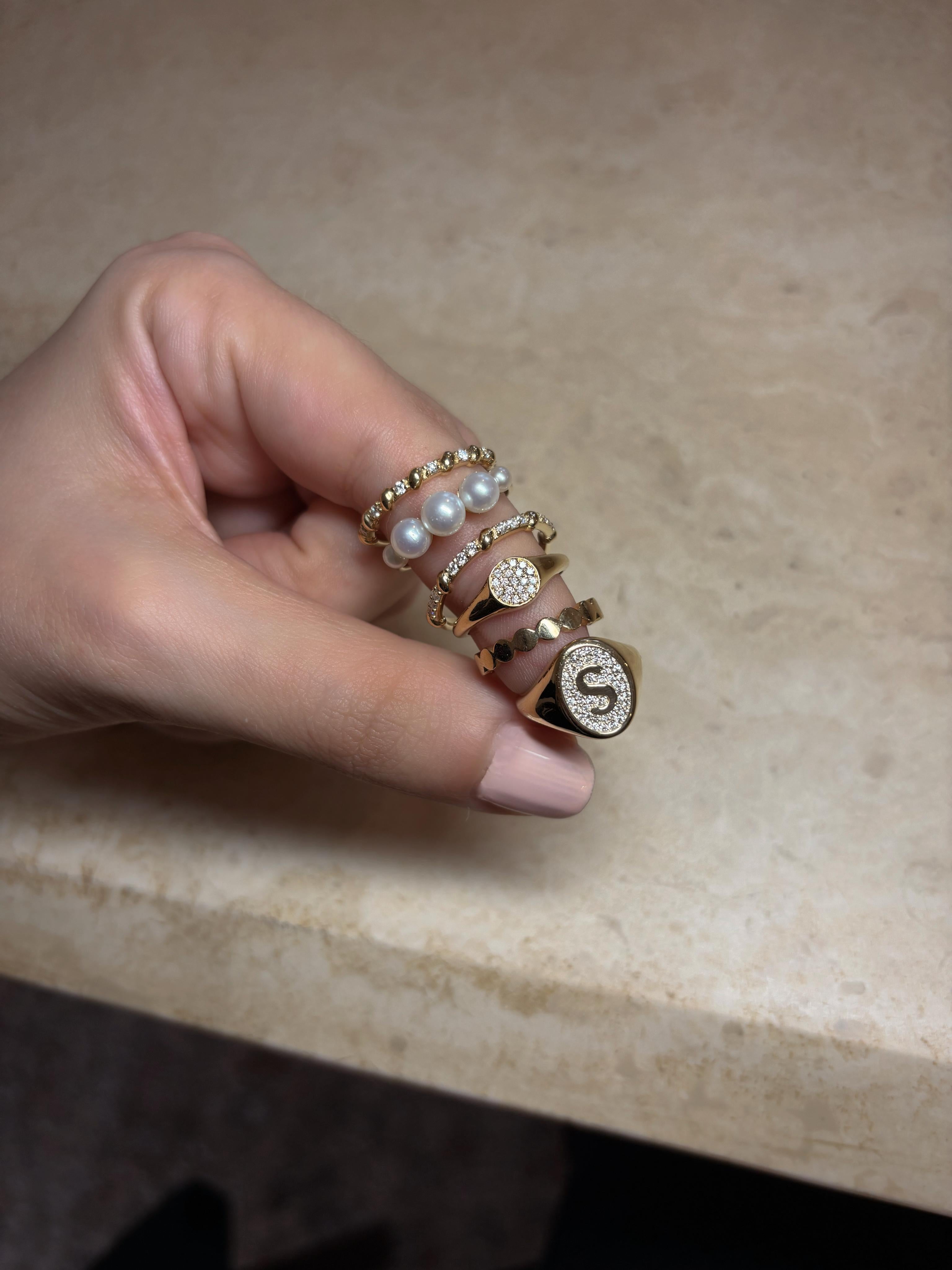Diamond Ring with Rope Detail, 18K Gold, 0.13cts diamonds, US size 6 For Sale 4