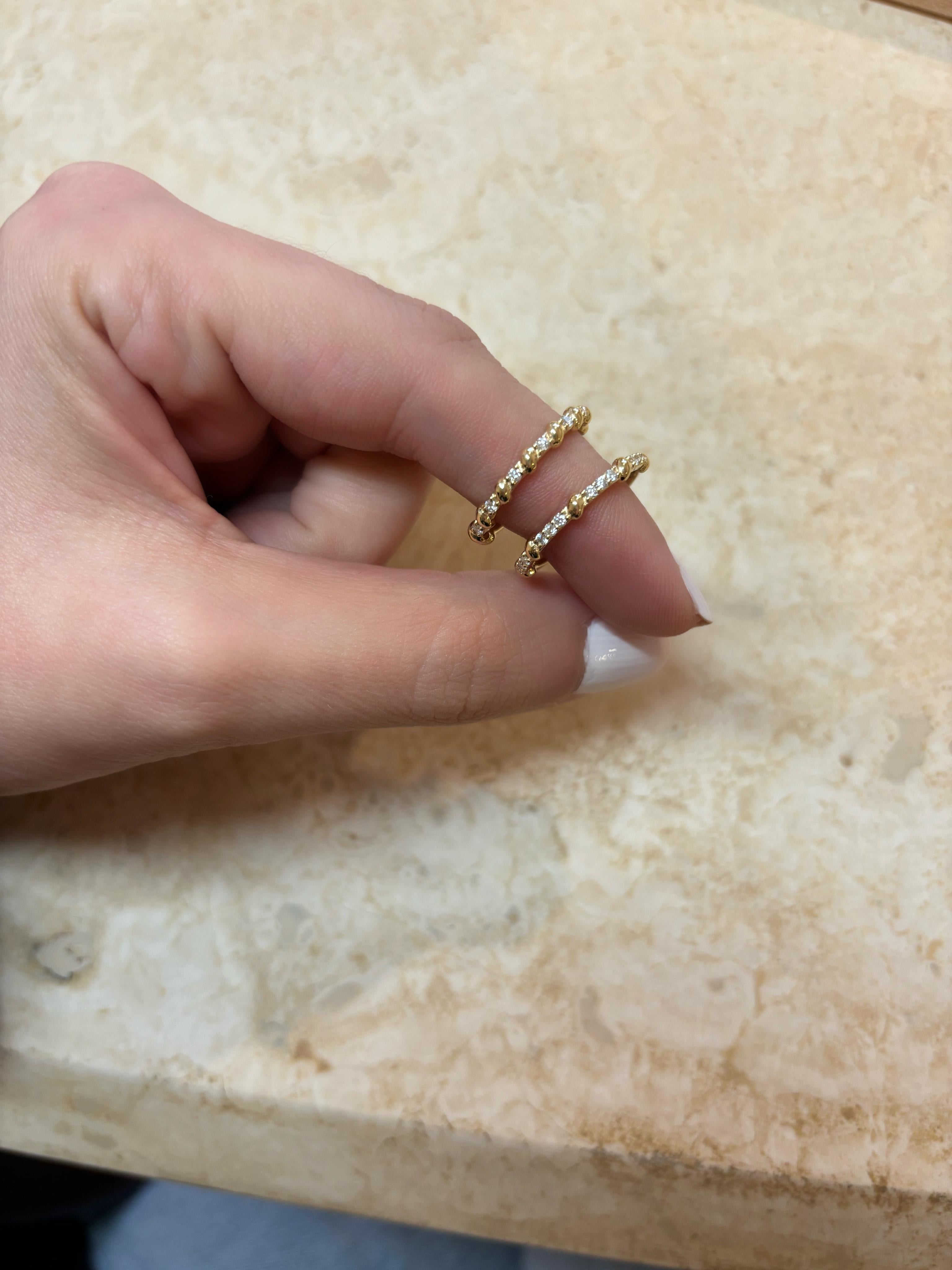 Diamond Ring with Rope Detail, 18K Gold, 0.13cts diamonds, US size 6 In New Condition For Sale In Nicosia, CY