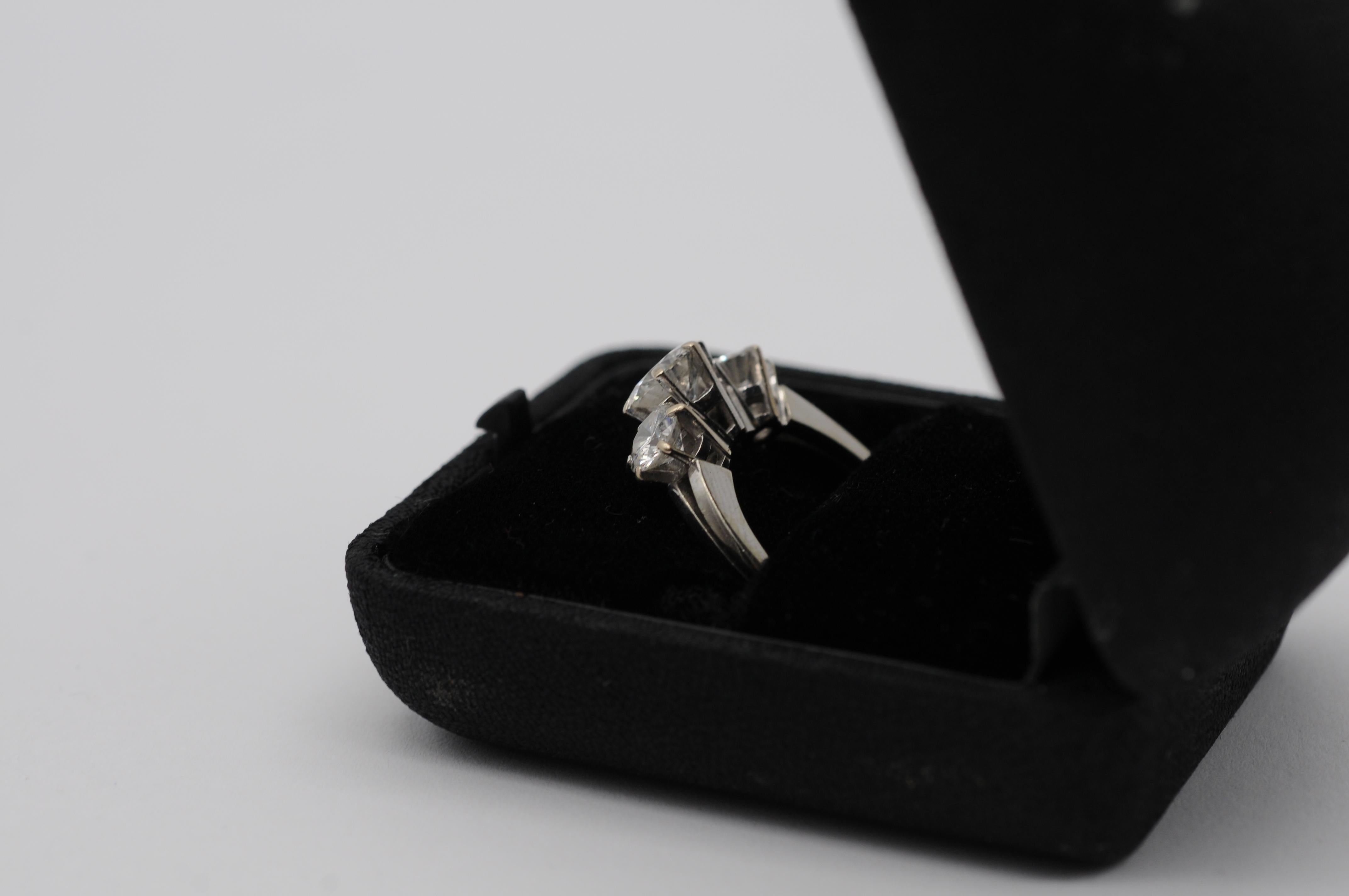 Anello con tre diamanti IF (internally flawless), colore:F in vendita 9