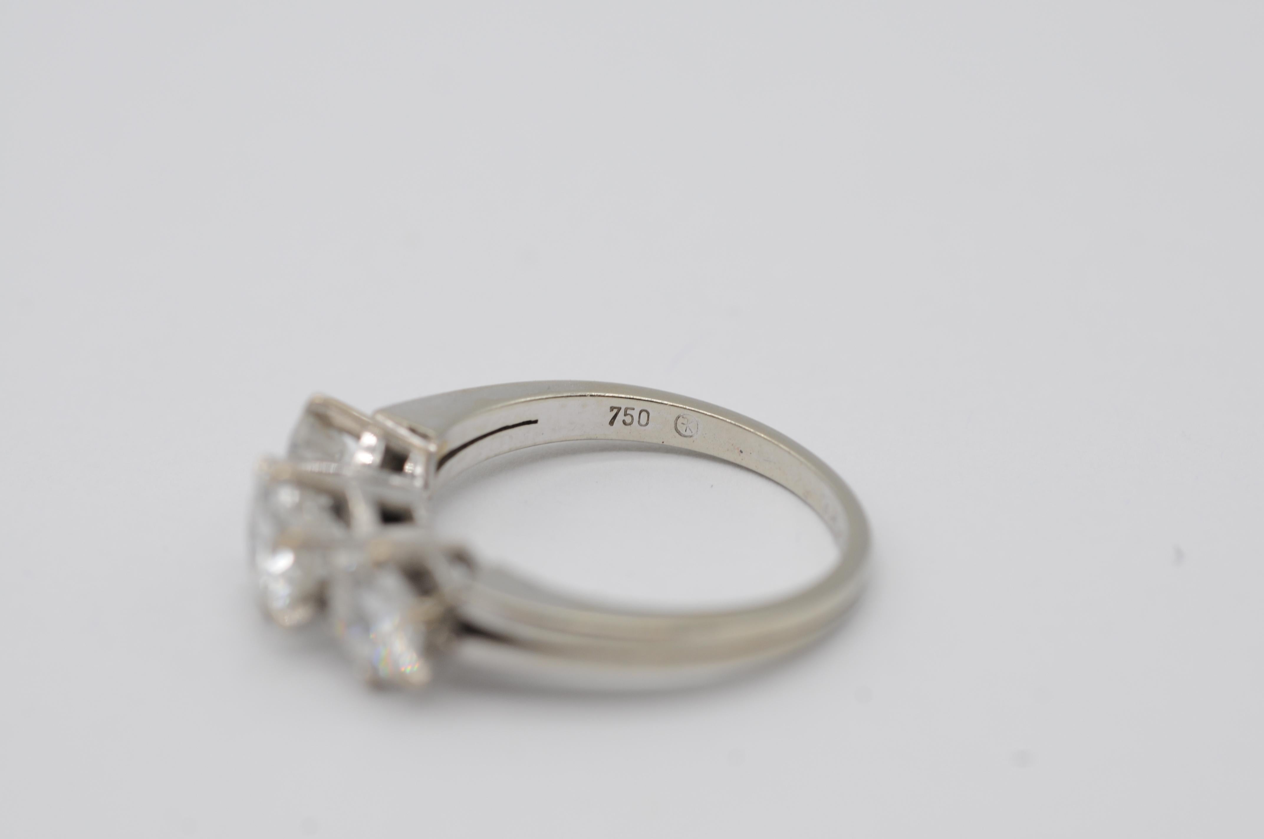 Anello con tre diamanti IF (internally flawless), colore:F in vendita 12