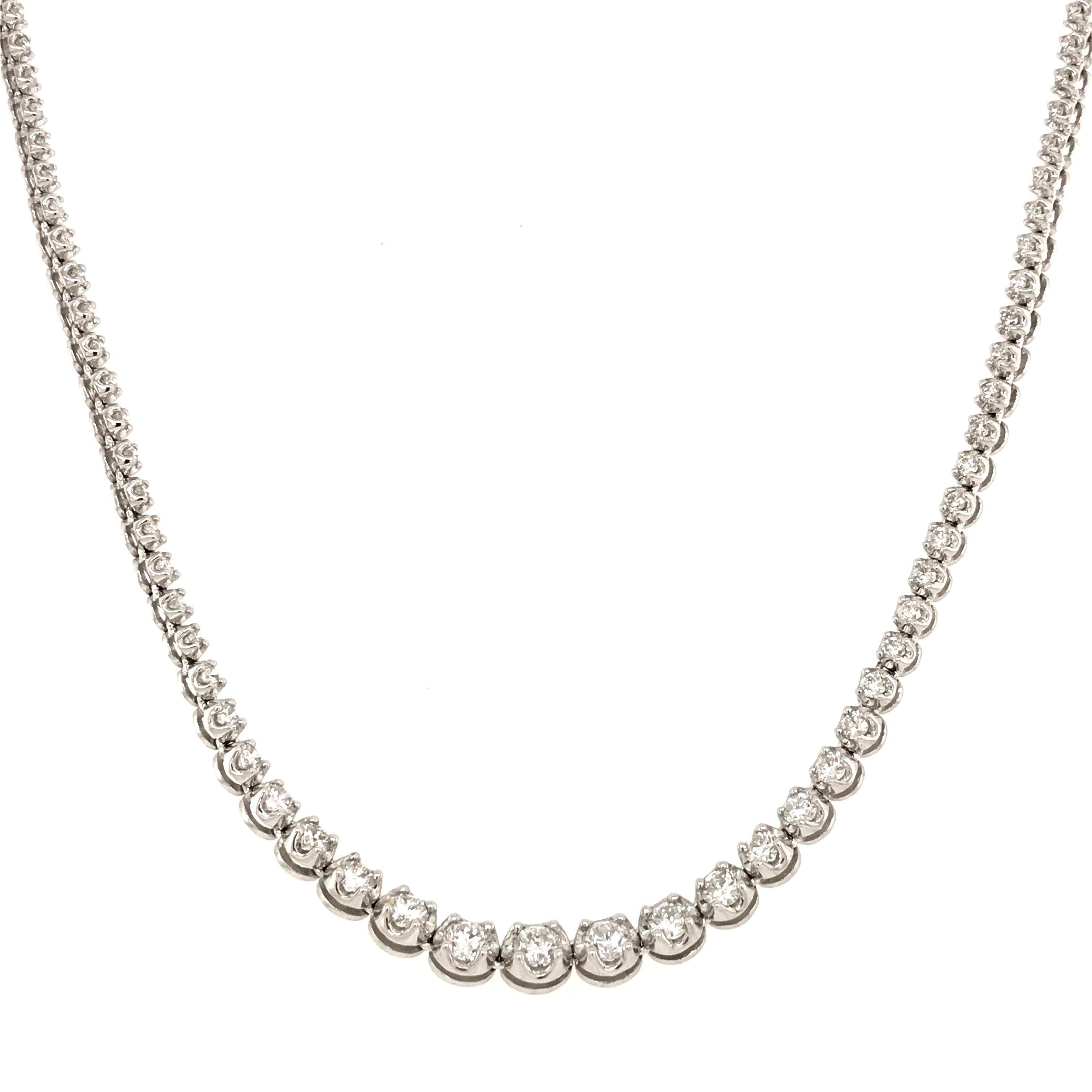 Contemporary Diamond River Necklaces White Gold 18 Karat