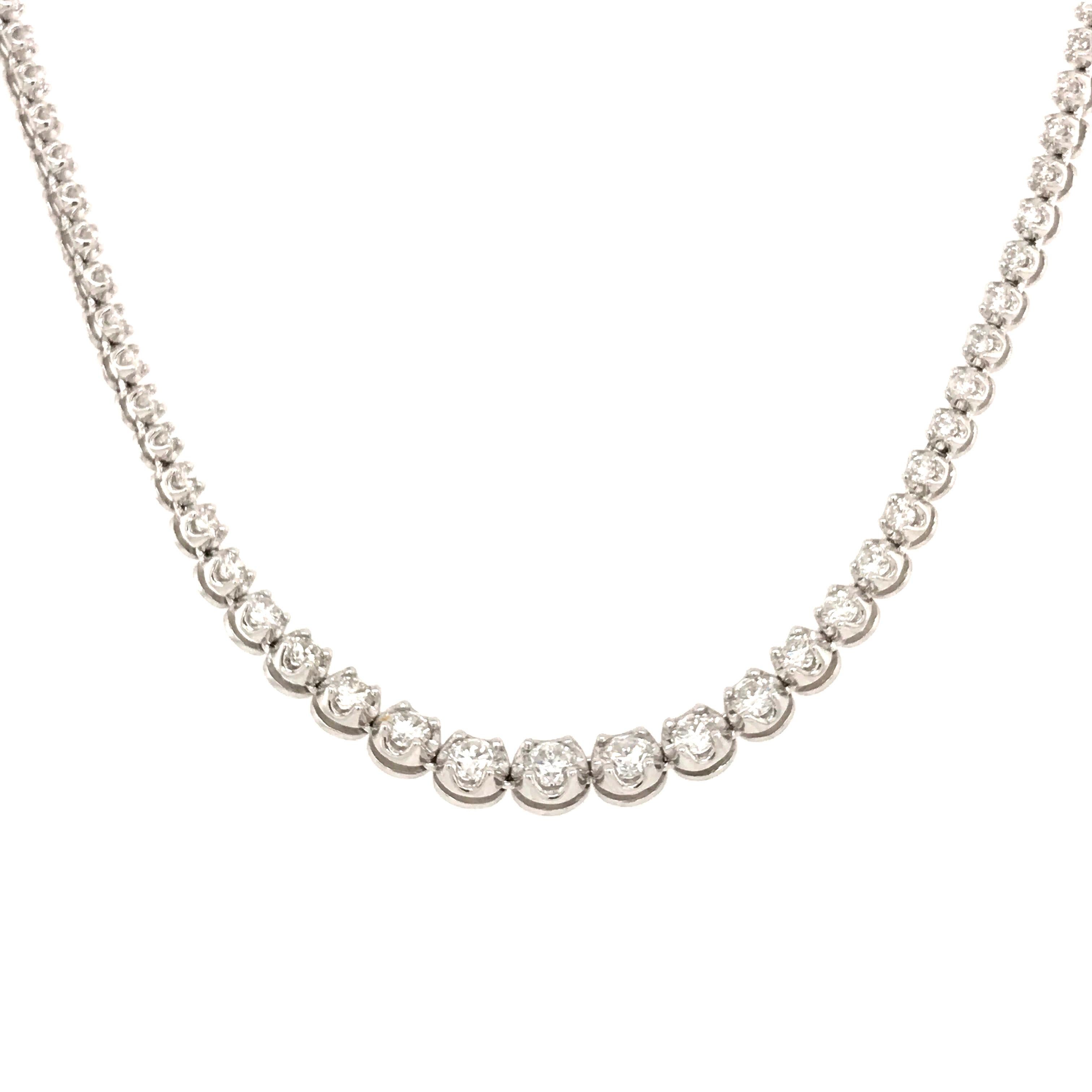 Women's Diamond River Necklaces White Gold 18 Karat