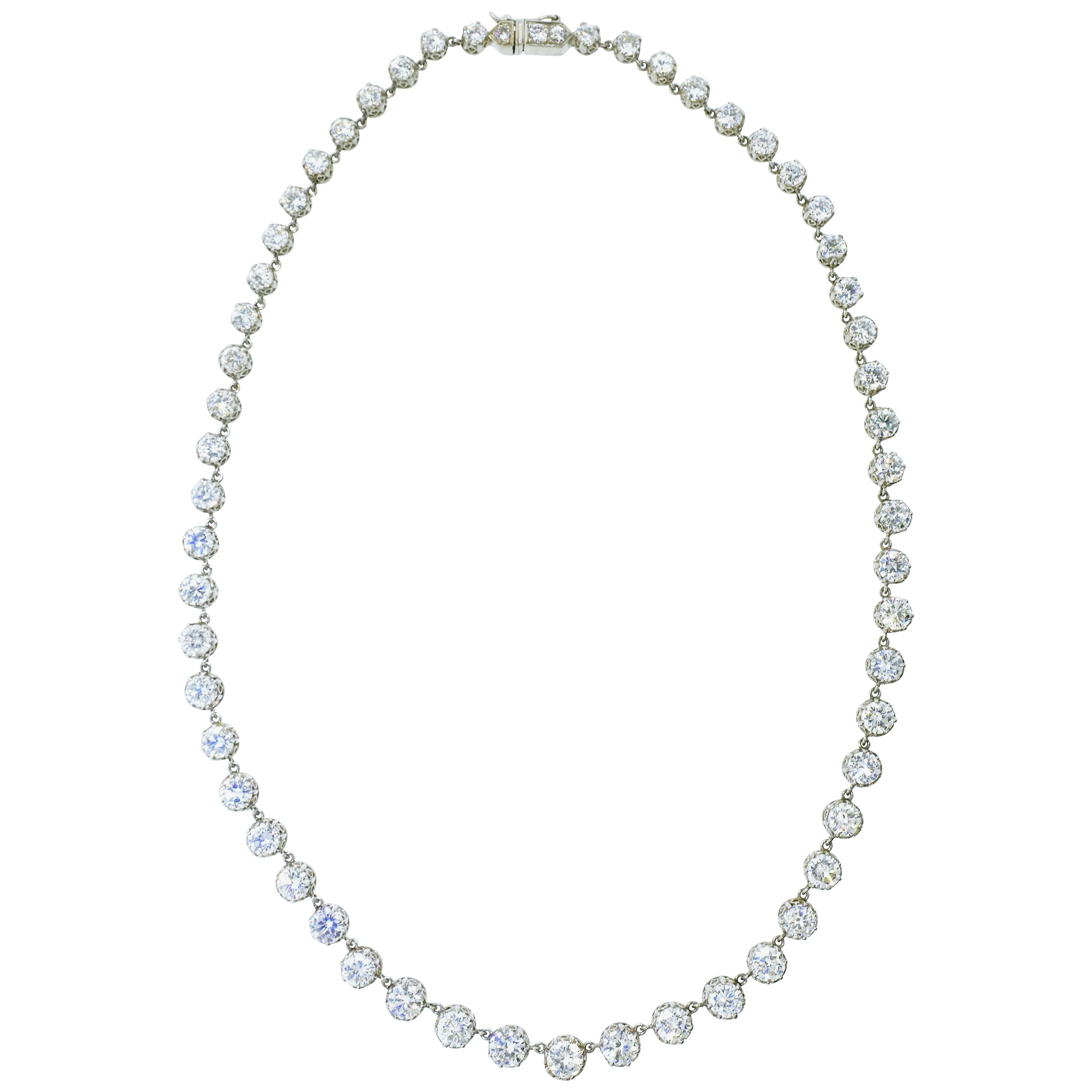 Diamond Rivere Platinum Necklace, circa 1920
