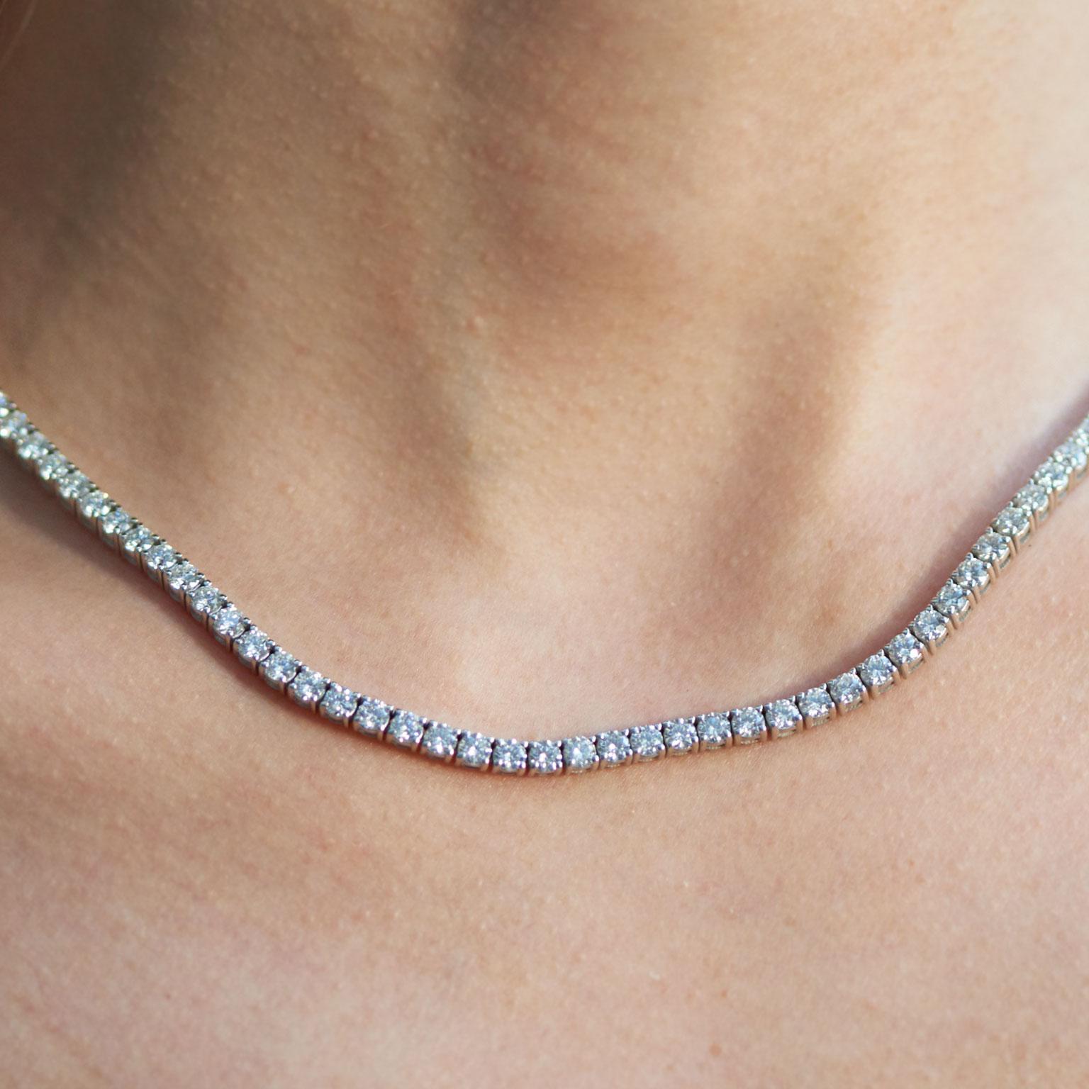 Modern Diamond Riviera Necklace 8.93 Total Carat Handmade