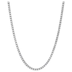 Used Diamond Tennis Necklace 4.68 Carat F VS2