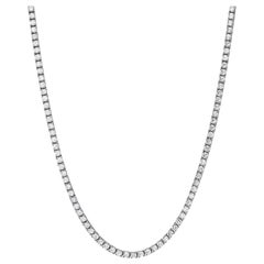 Used Diamond Tennis Necklace 4.68 Carat G H VS2 SI1
