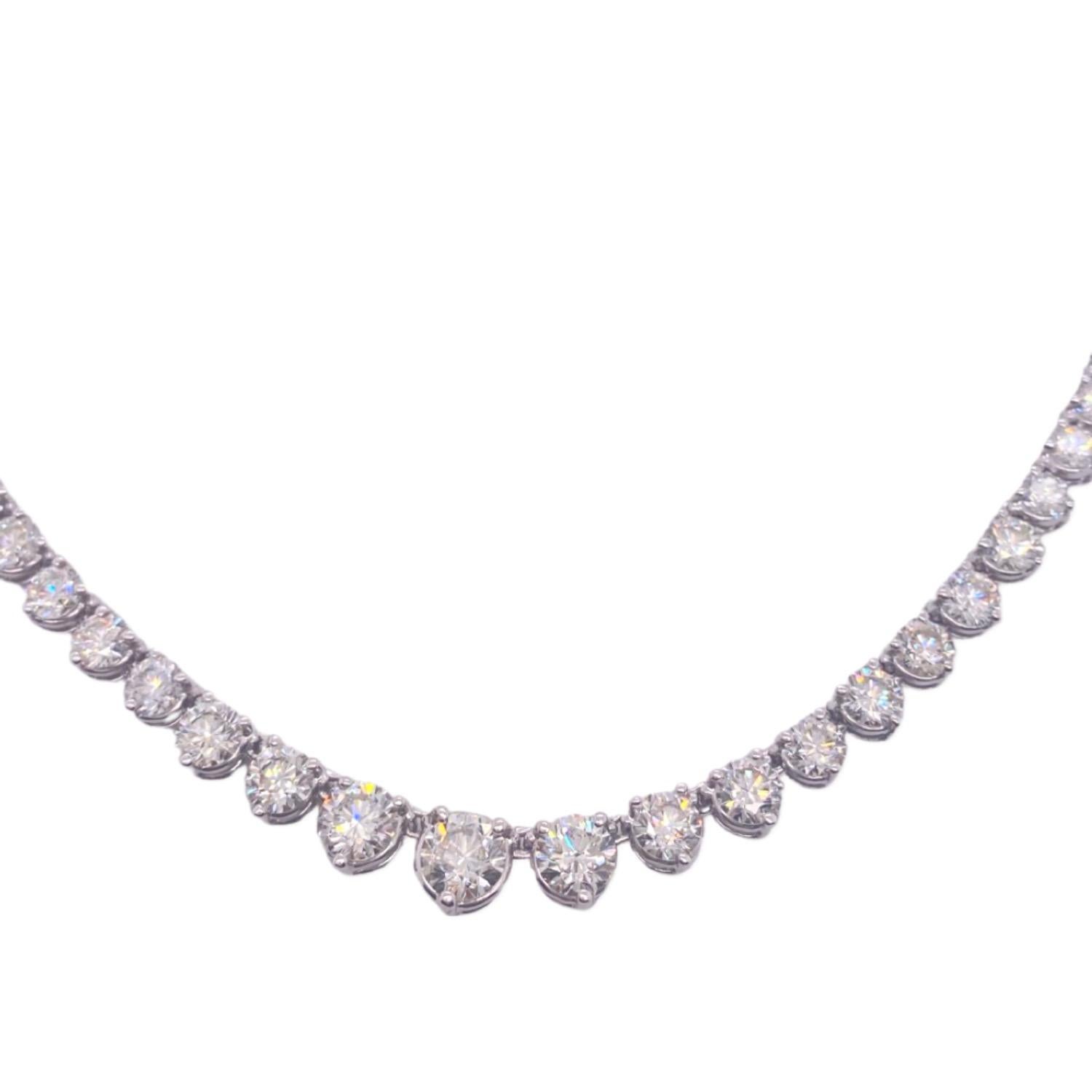 Diamond Riviera Necklace 7.00 tcw in 14kt White Gold 3