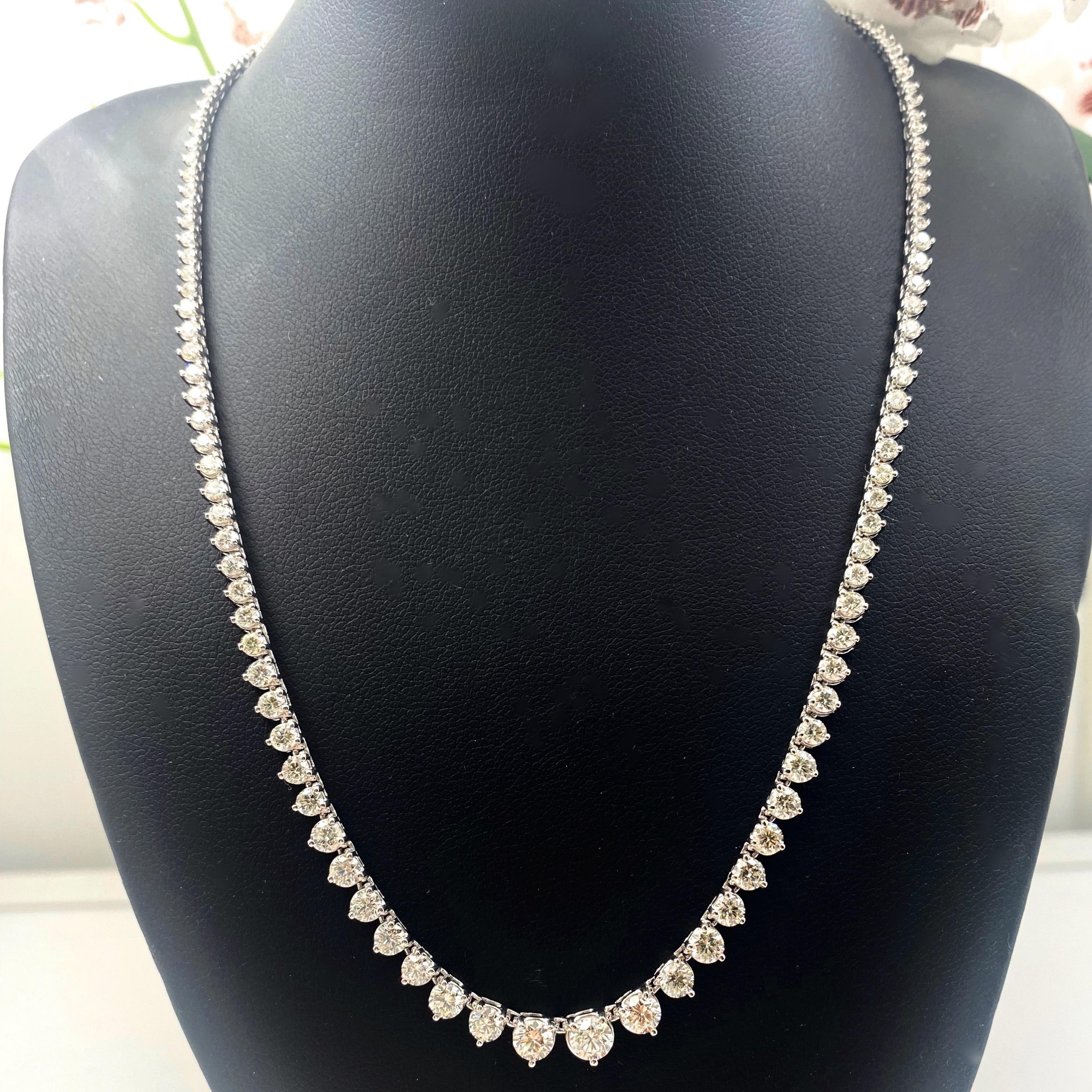 Diamond Riviera Necklace 7.00 tcw in 14kt White Gold 4
